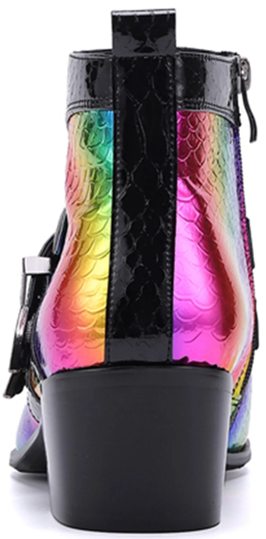 Men's Metal Tip Double Buckle Western Boots