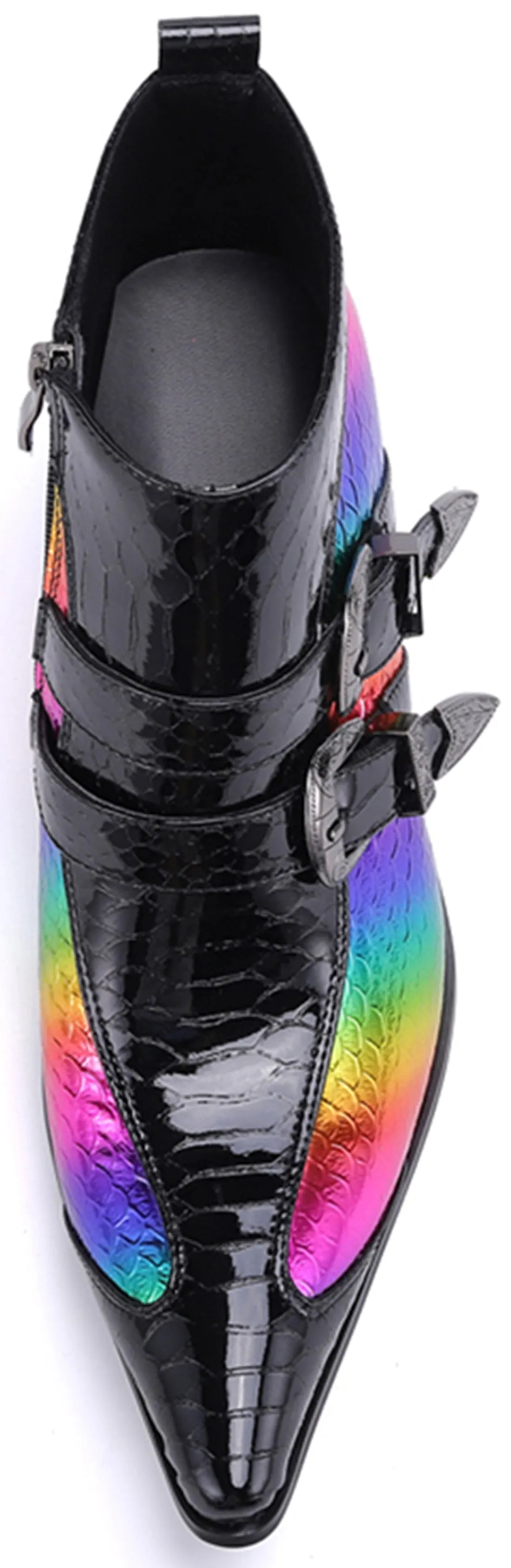 Men's Metal Tip Double Buckle Western Boots
