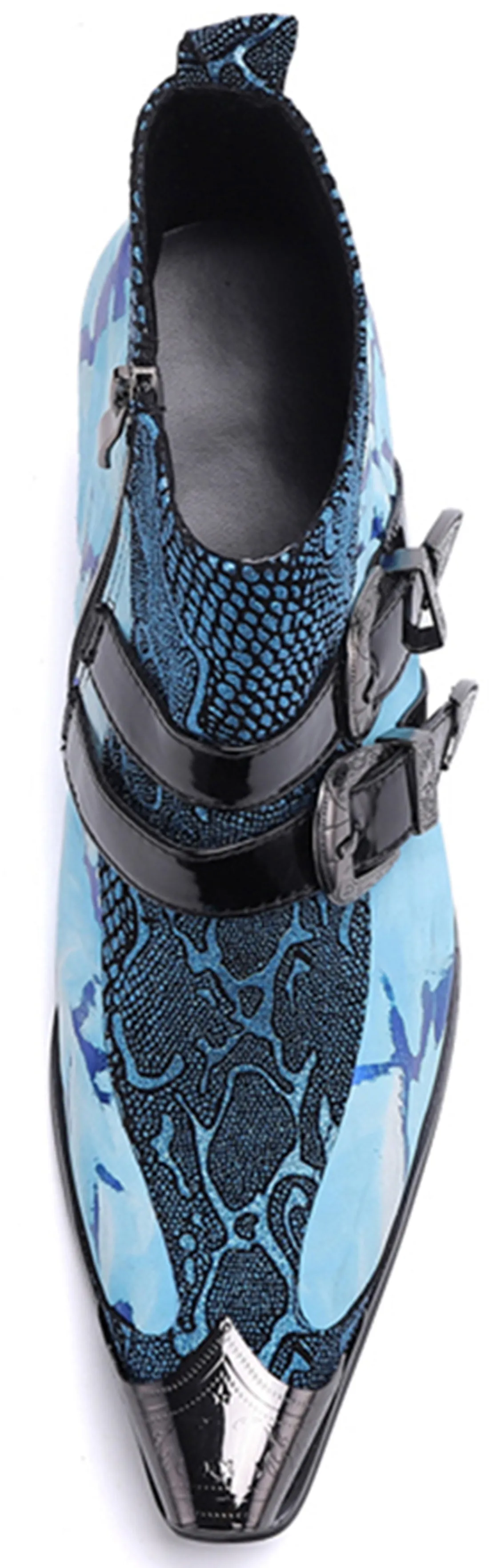 Men's Metal Tip Double Buckle Western Boots