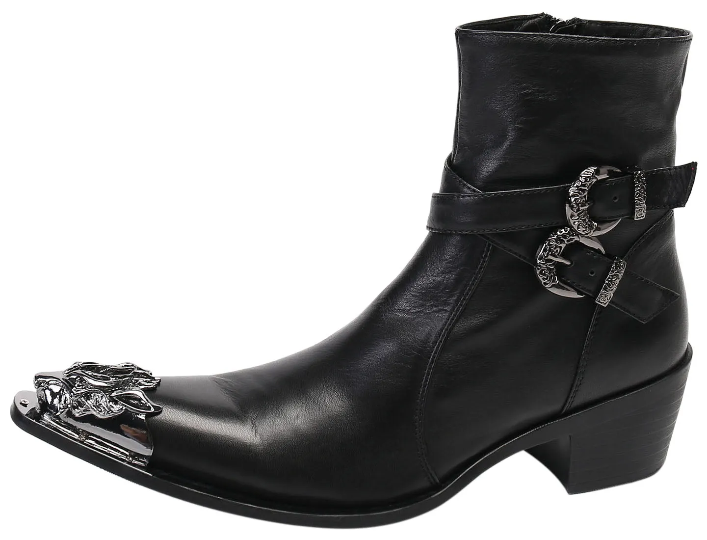 Men's Metal Tip Lion High Top Western Boots