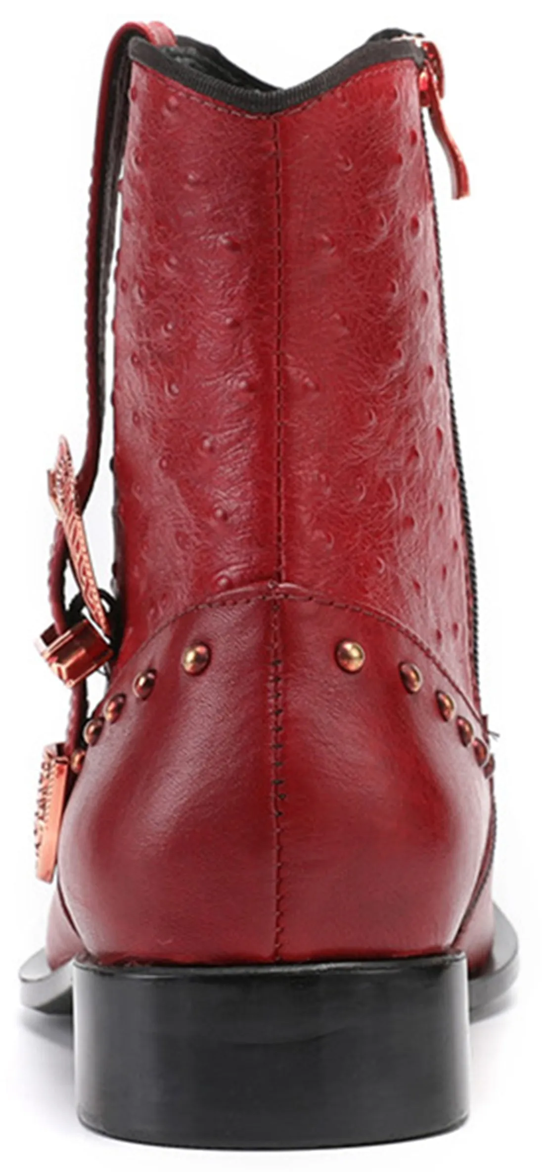 Men's Metal Tip Lion Western Boots Monk Strap