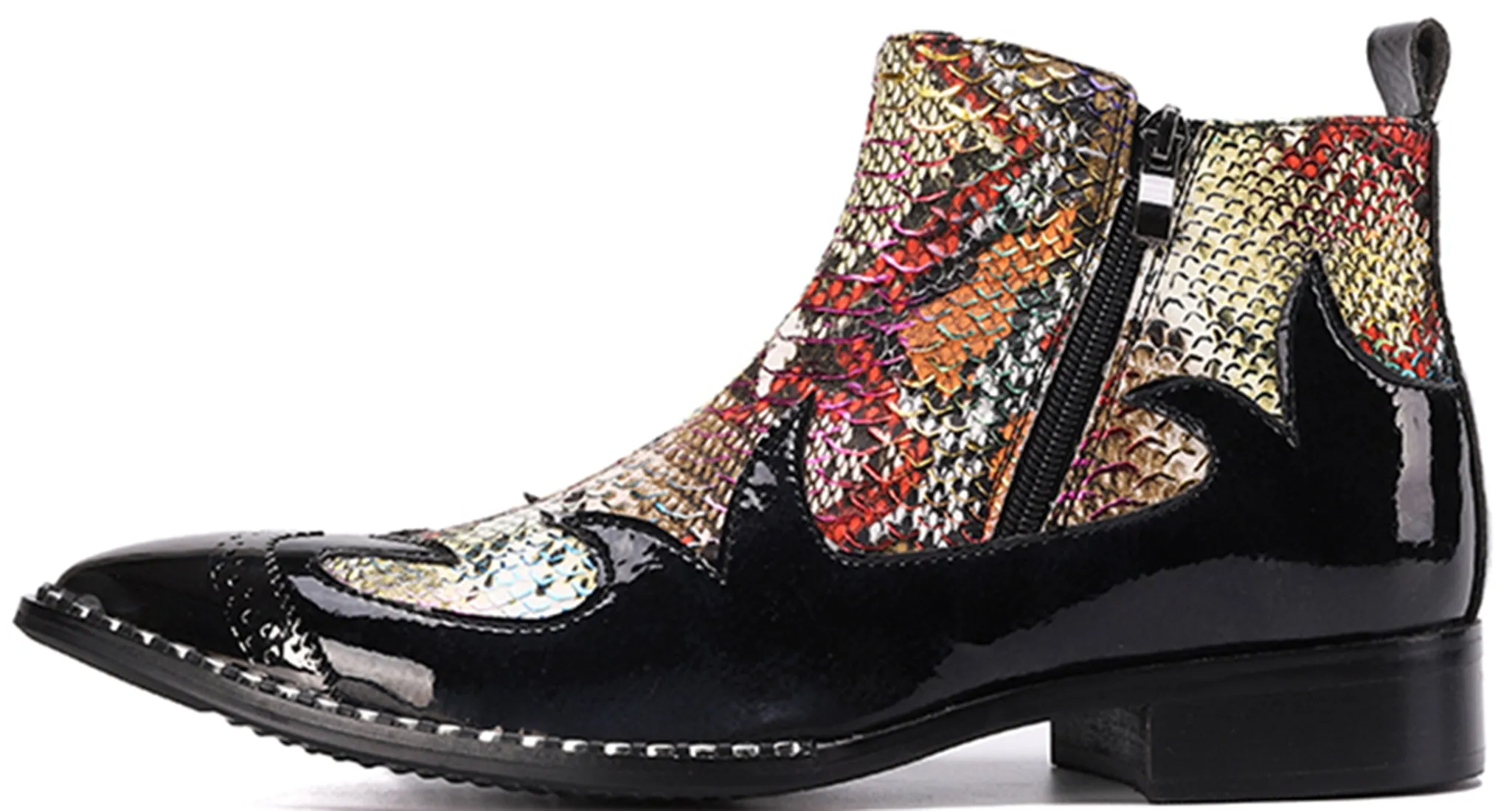 Men's Personality Metal Tip Western Boots