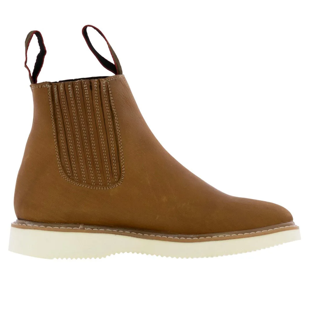 Mens T20RA Honey Brown Leather Work Boots Gusset Slip Resistant Soft Toe