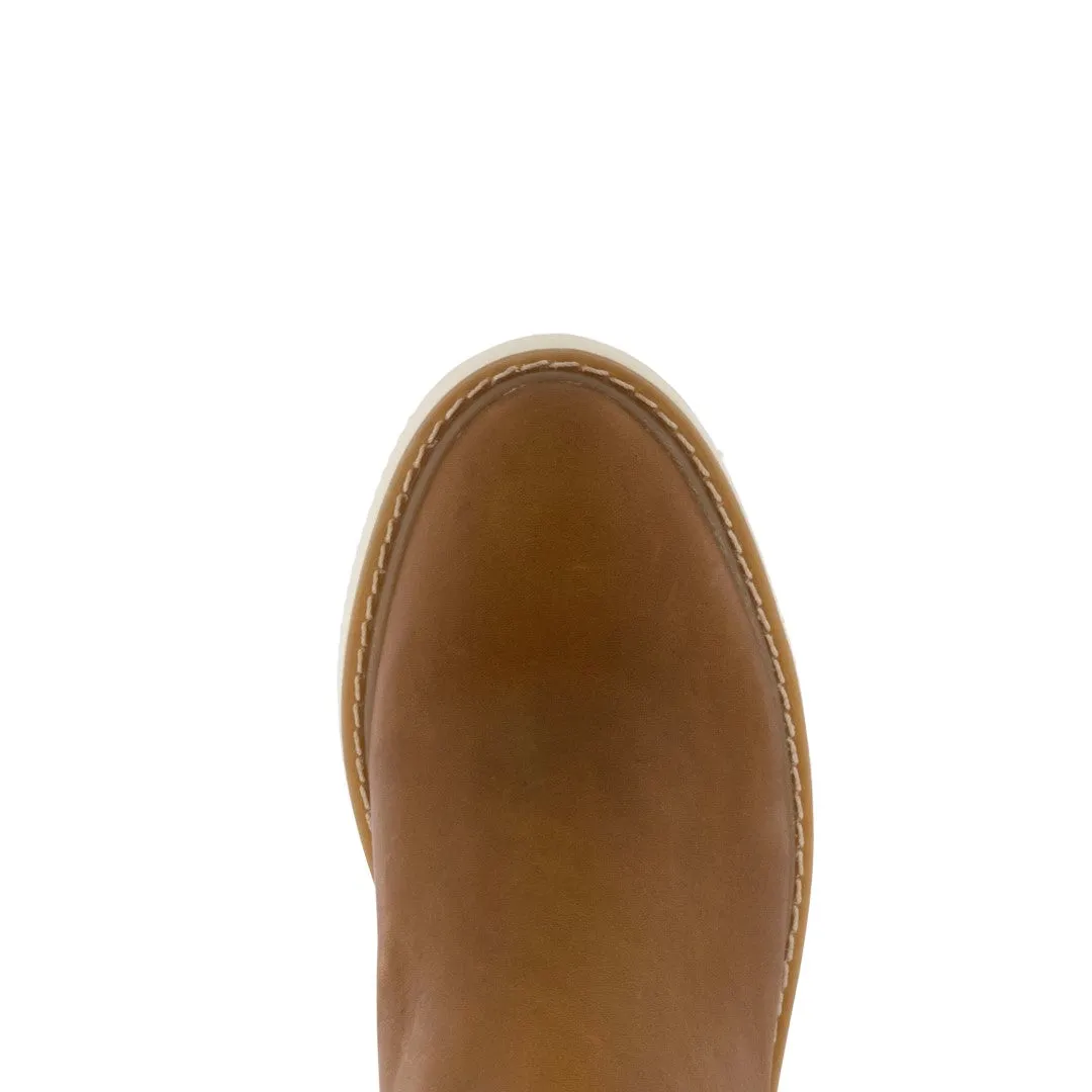 Mens T20RA Honey Brown Leather Work Boots Gusset Slip Resistant Soft Toe
