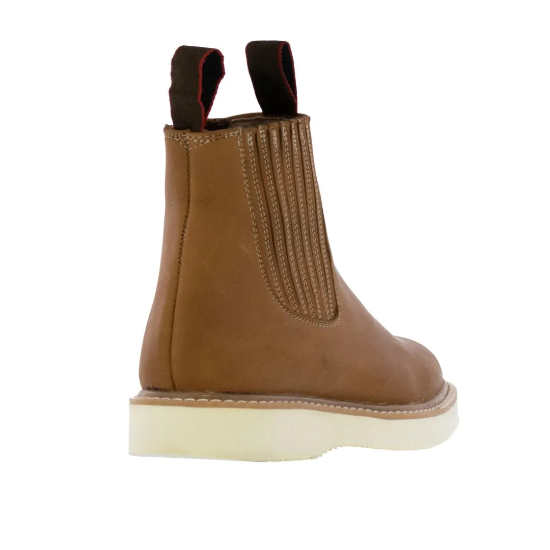 Mens T20RA Honey Brown Leather Work Boots Gusset Slip Resistant Soft Toe