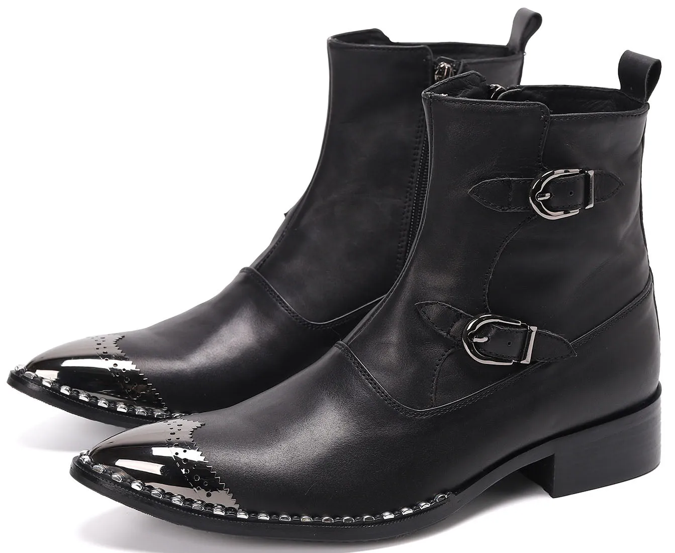 Men's Western Boots Metal Tip High Top