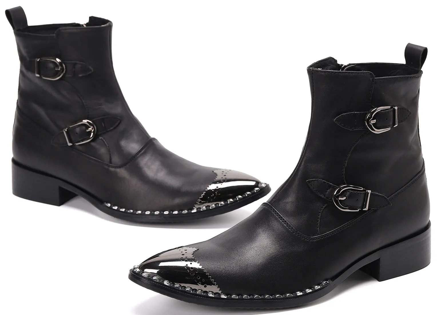 Men's Western Boots Metal Tip High Top