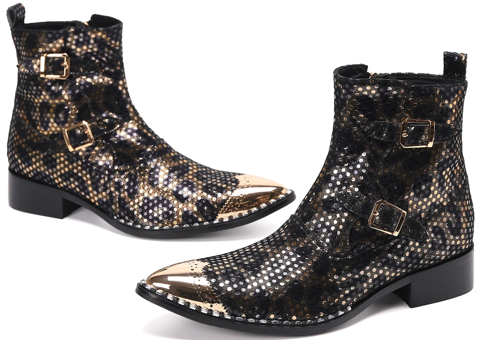 Men's Western Boots Metal Tip High Top