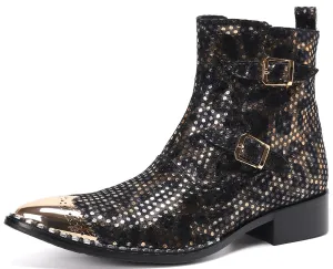 Men's Western Boots Metal Tip High Top