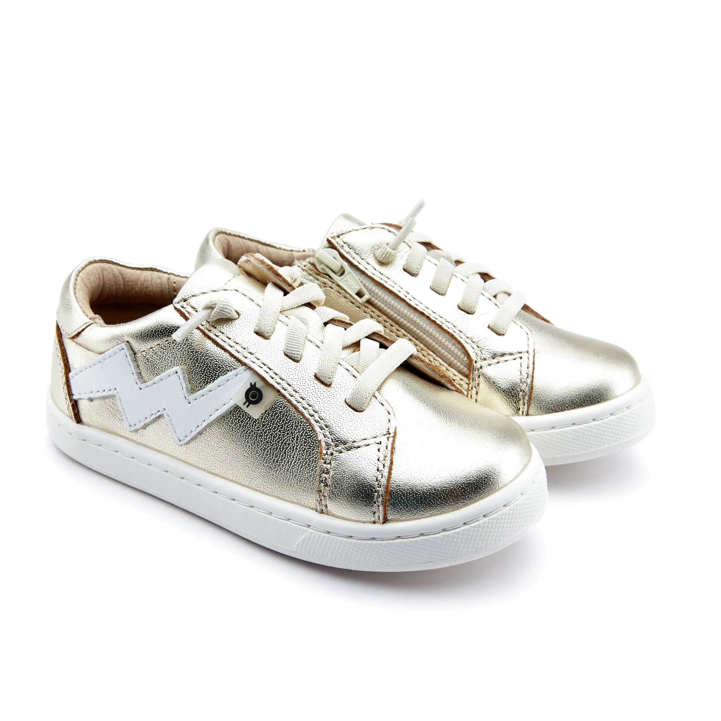 Old Soles Girl's and Boy's 6155 Bolty Jogger Sneakers - Gold/Snow/Gold