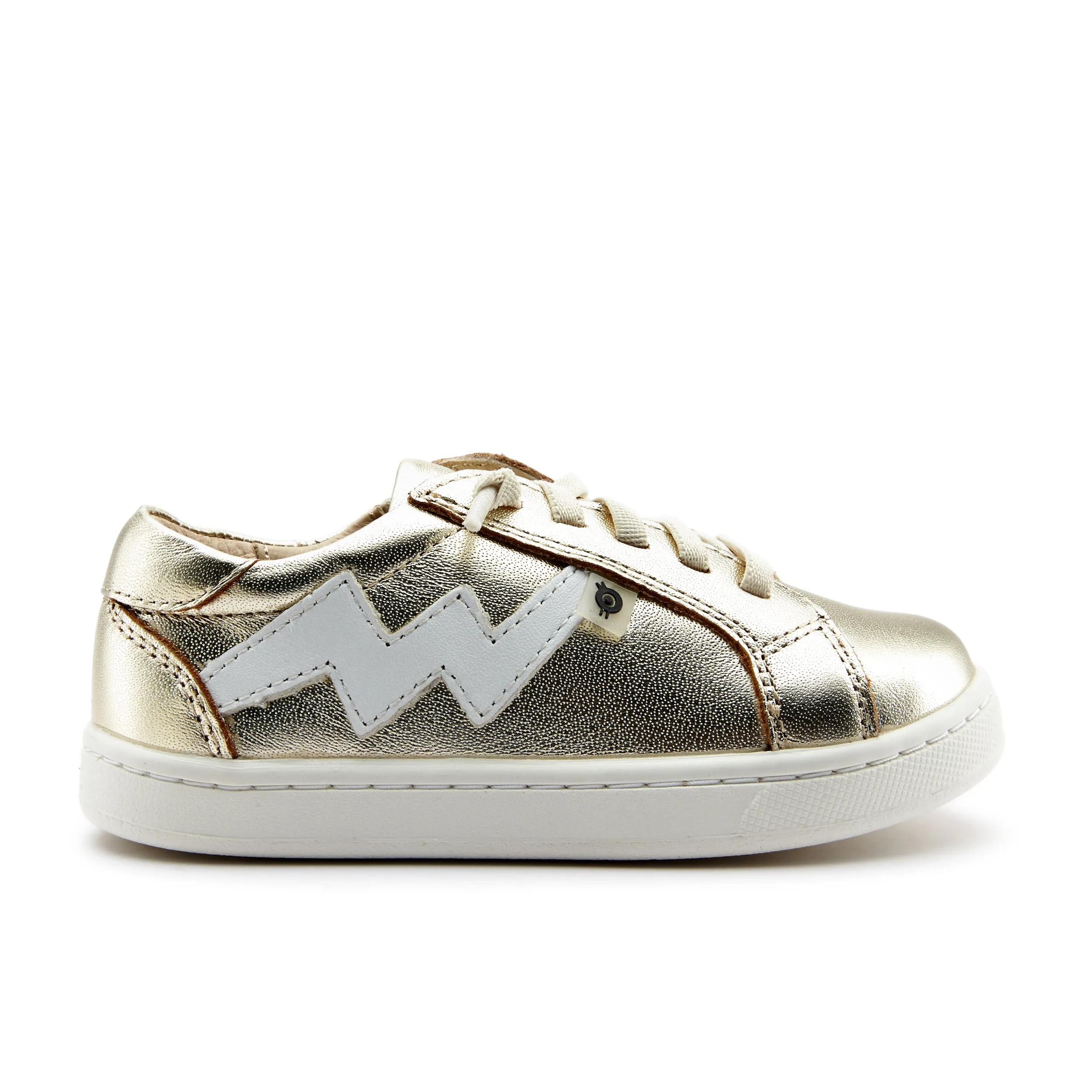Old Soles Girl's and Boy's 6155 Bolty Jogger Sneakers - Gold/Snow/Gold