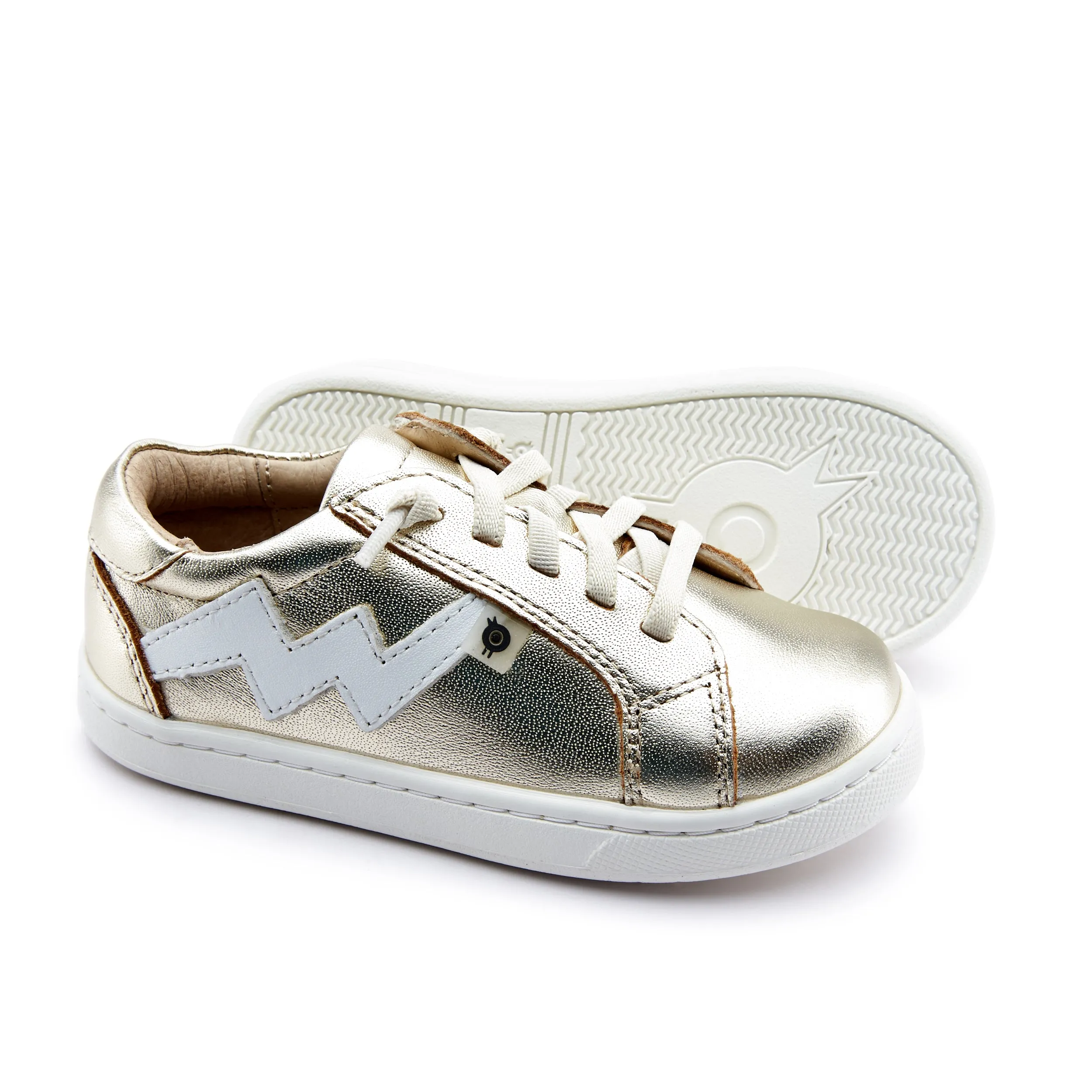 Old Soles Girl's and Boy's 6155 Bolty Jogger Sneakers - Gold/Snow/Gold