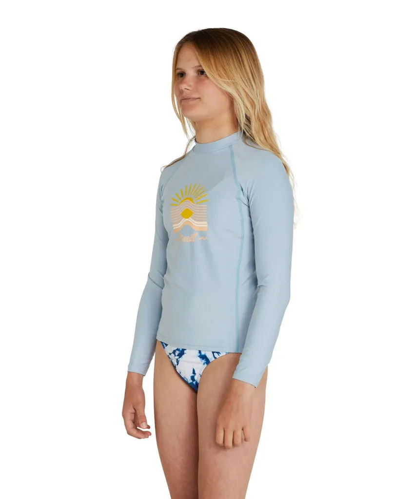 ONeill Girls Basic Skins Long Sleeve Crew Rash Guard