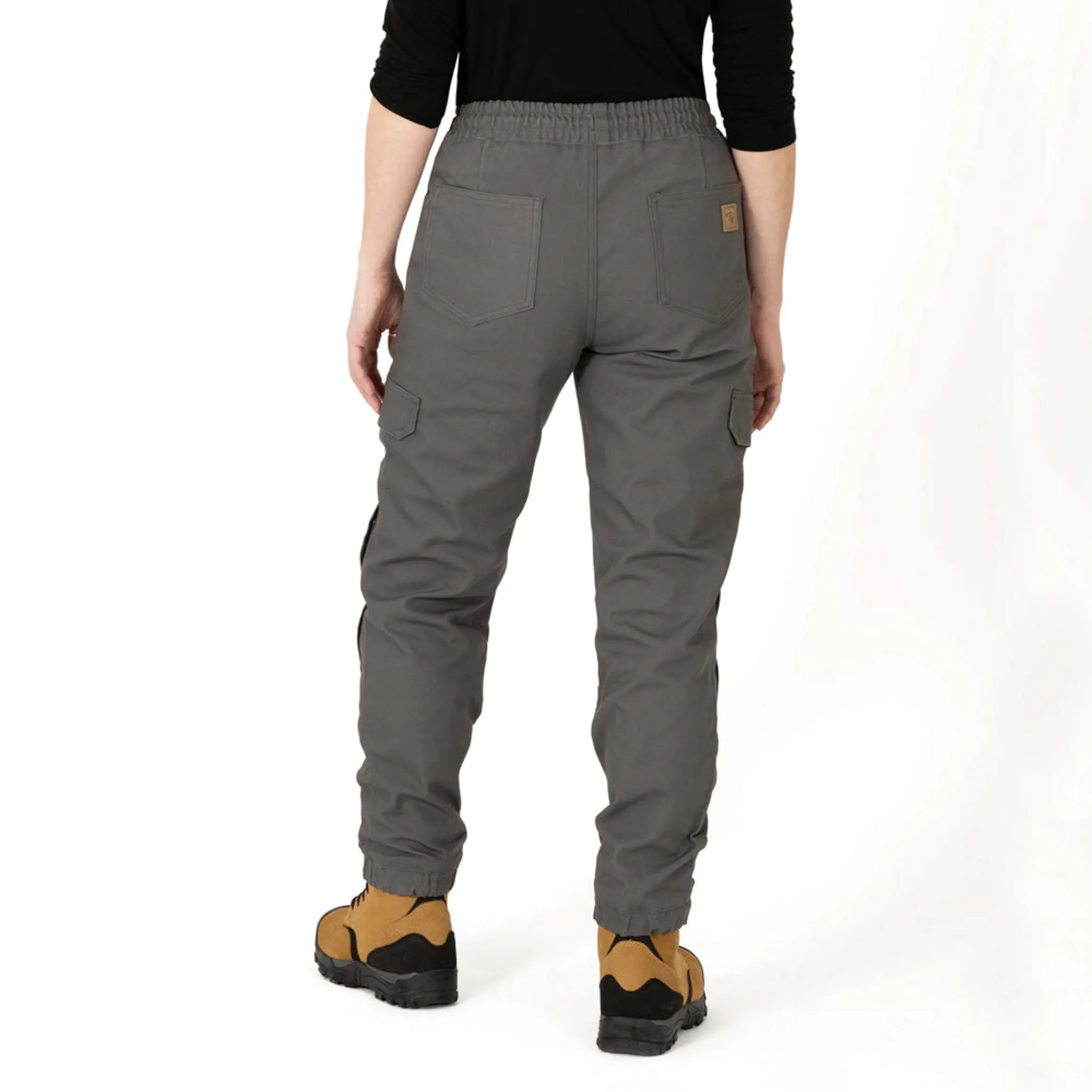 P&F Women's Jogger Style Ducktwill Work Pants, Stretchable Cotton/Spandex, Knee Pad Pockets, Elastic Waistband & Water-Repellent | Sizes XXS-2XL