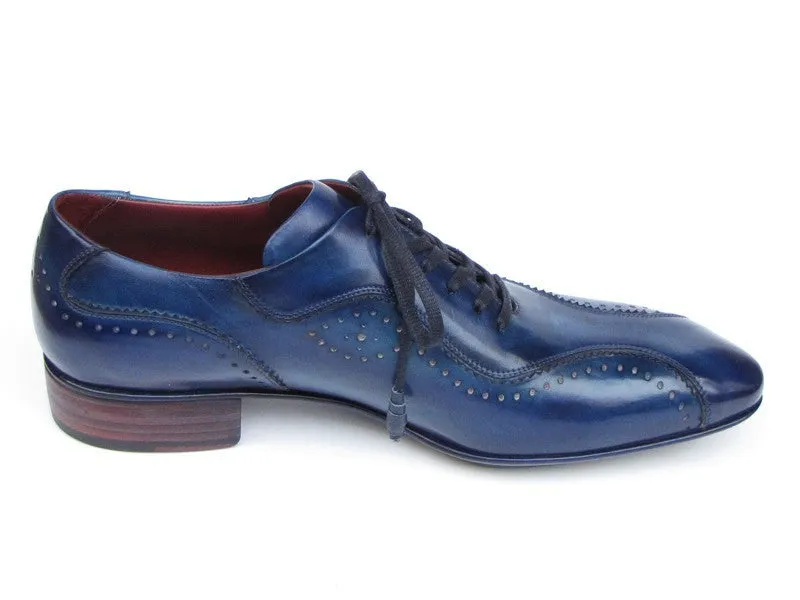 Paul Parkman Men's Blue Handmade Casual Shoes