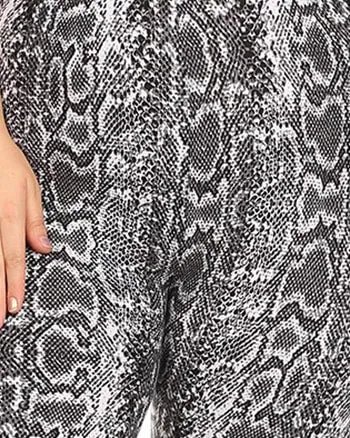 Printed Animal Leggings | Grey Snake