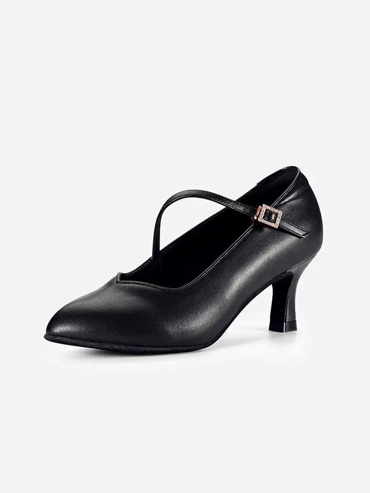 Professional Modern Dancing Shoes Soft Sole Medium High Heel Social Dance Shoes