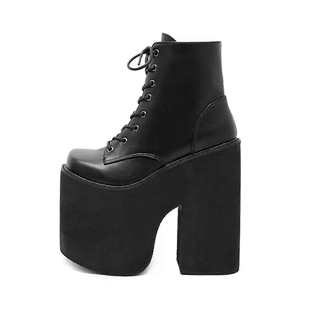 Rave Platform Boots with Chunky Heel