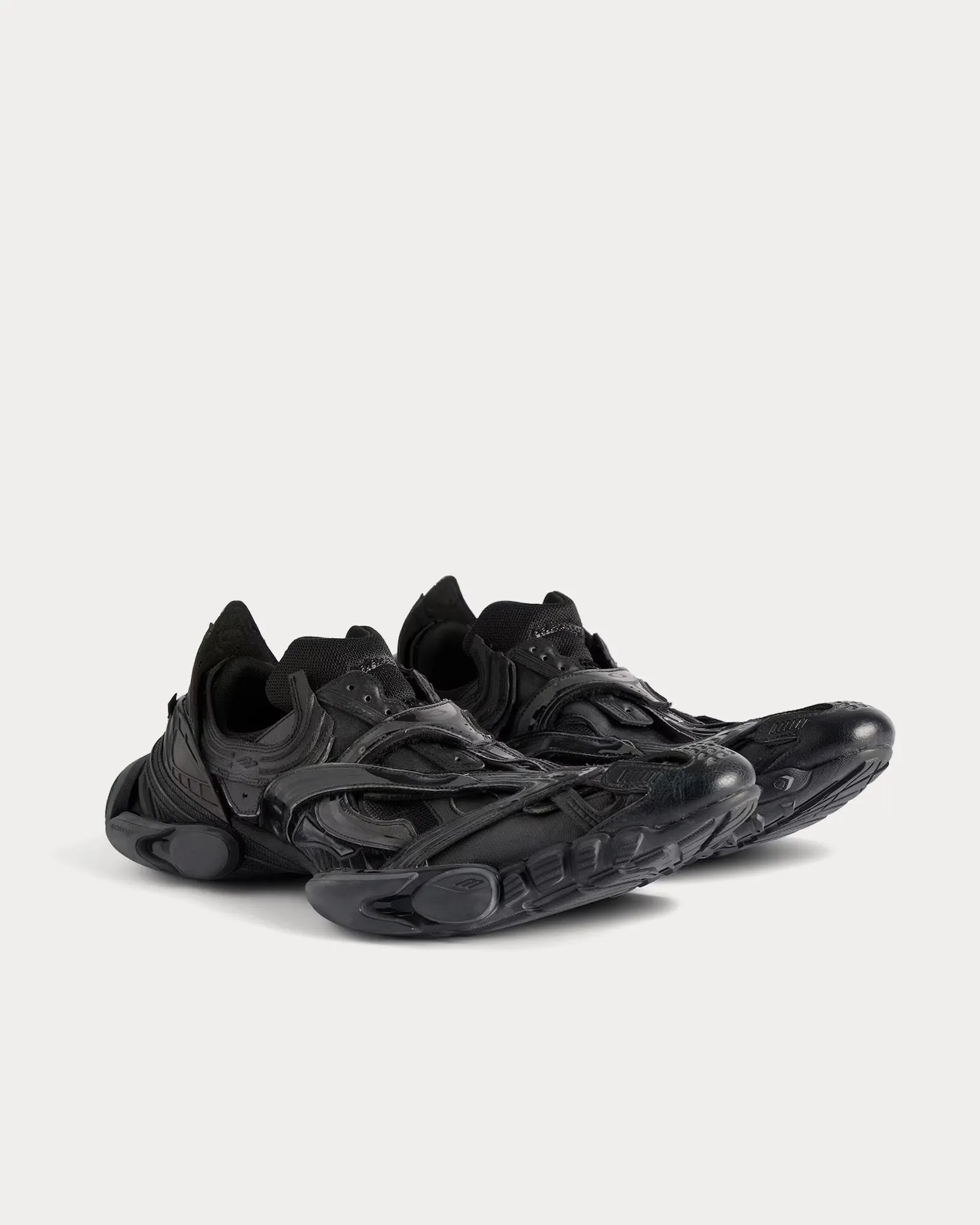 Reptile Polyurethane & Polyester Black Low Top Sneakers