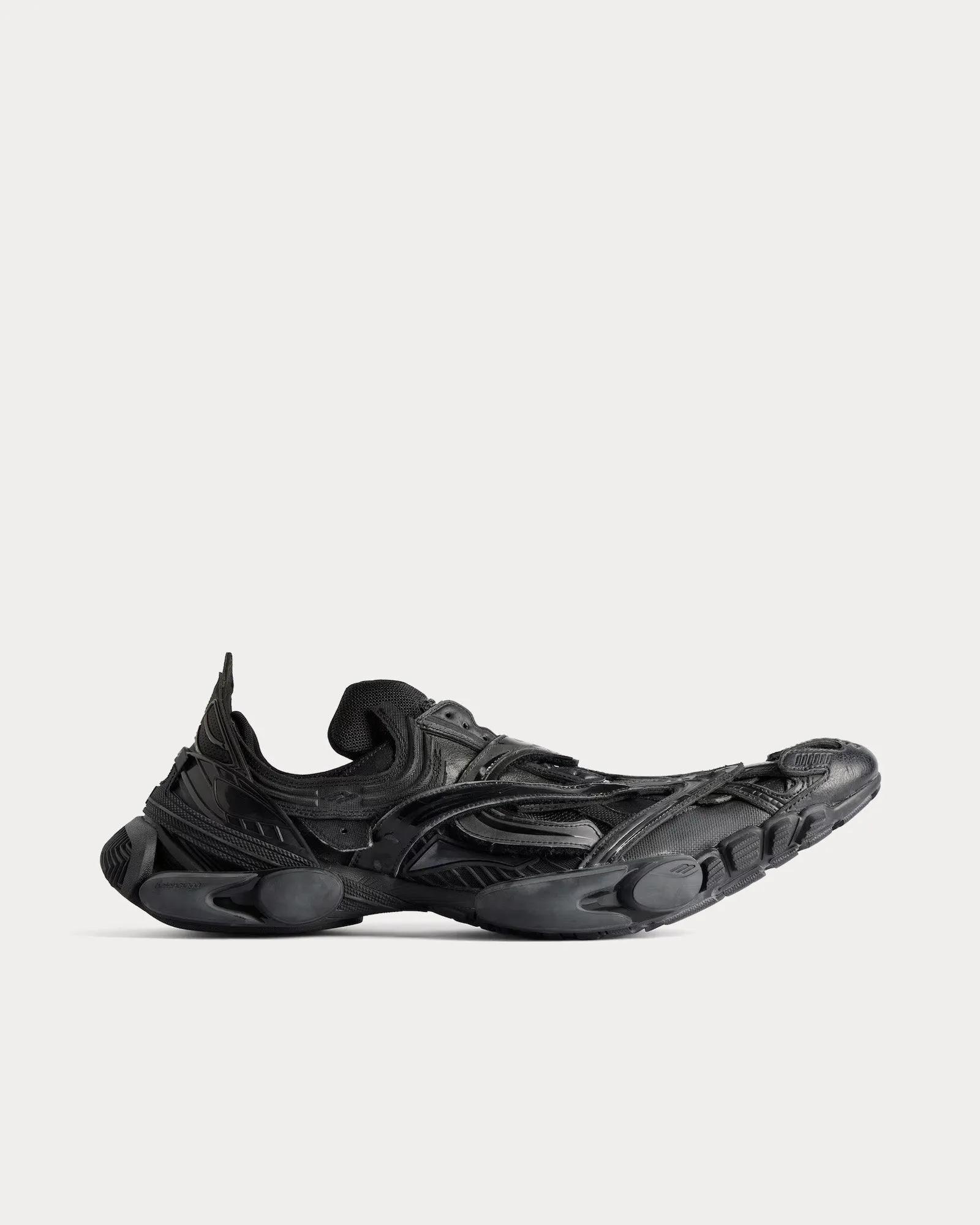 Reptile Polyurethane & Polyester Black Low Top Sneakers