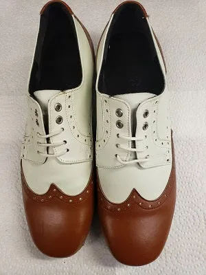 Roberto – Men's Standard Ballroom Oxford -- -- Dark Tan/White