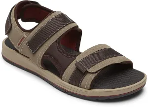 Rockport Men's Lucky Bay Sport 3 Strap Sandals  Color Tan Nbk Size 8M