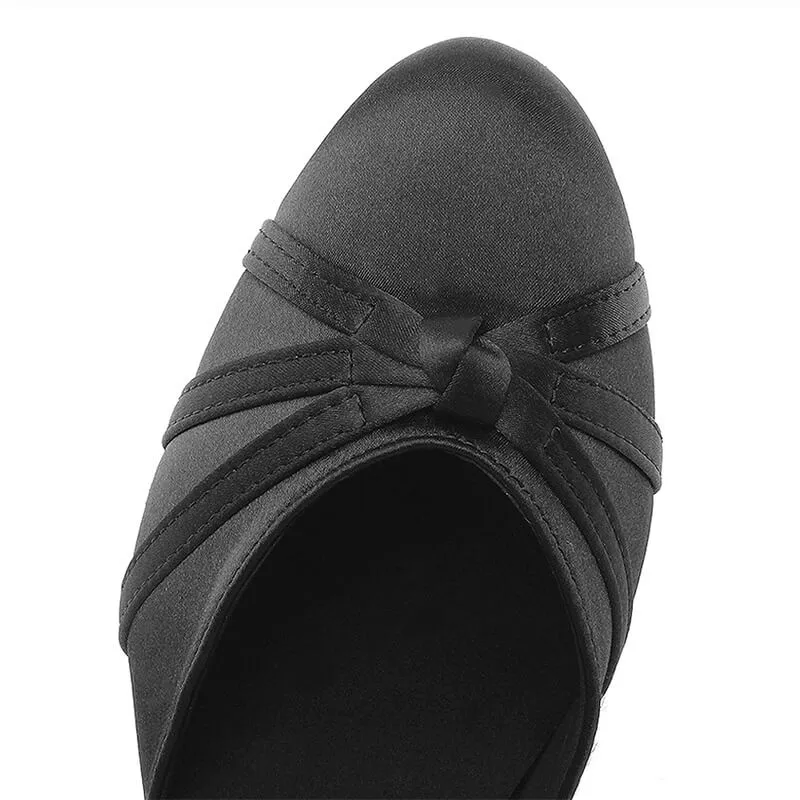 Satin Closed Toe Ballroom Dance Shoes