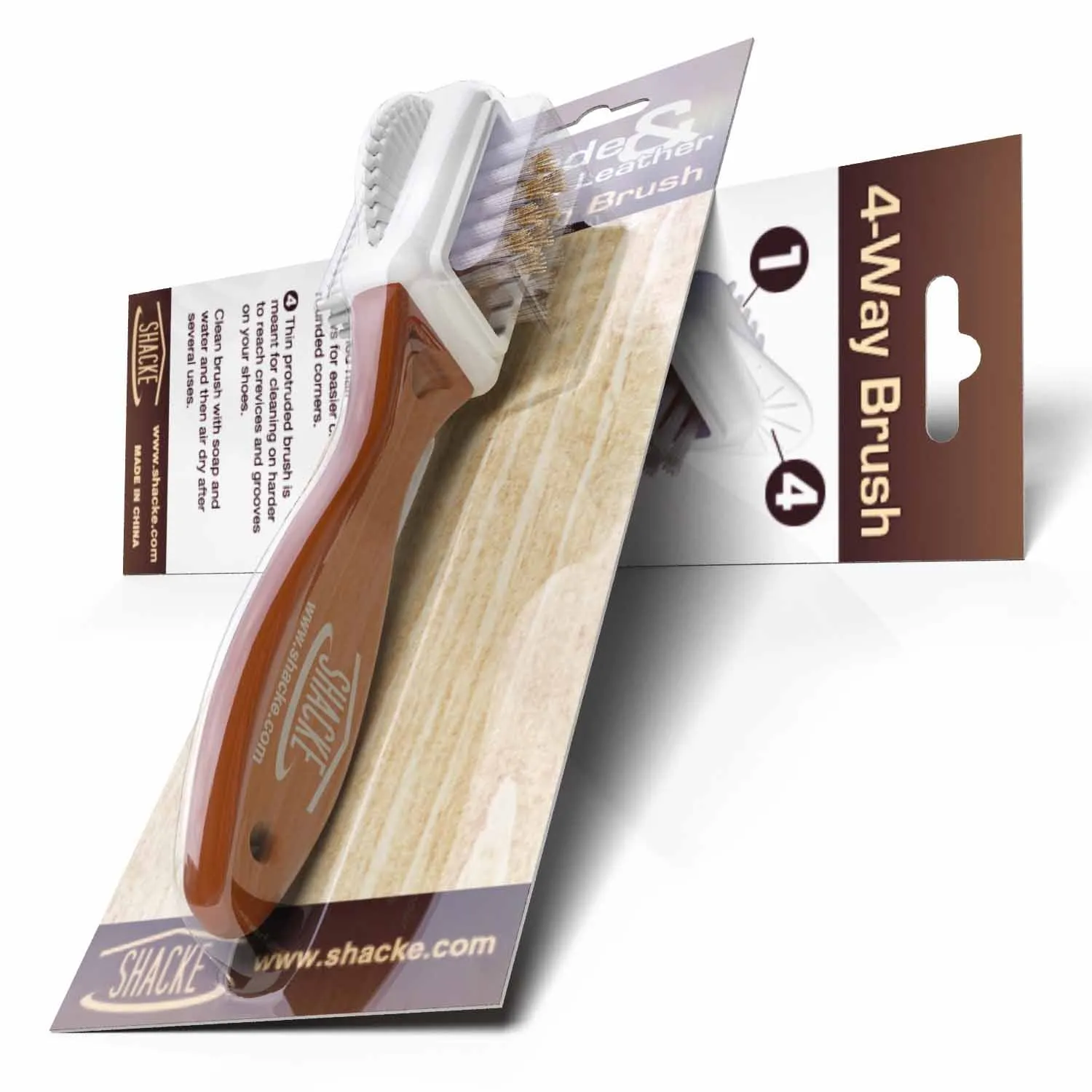 Shacke Suede & Nubuck 4-Way Leather Brush Cleaner