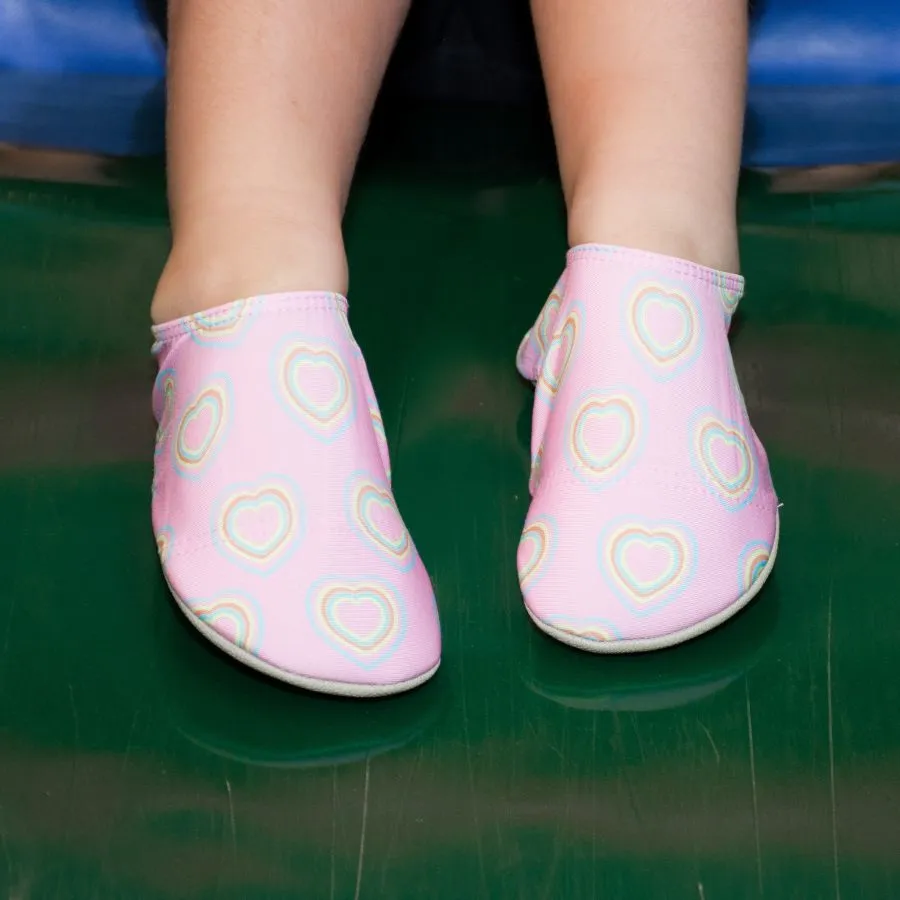 Shiv Pale Pink Hearts Kids Slipfree Shoes