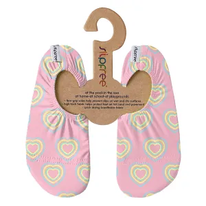 Shiv Pale Pink Hearts Kids Slipfree Shoes