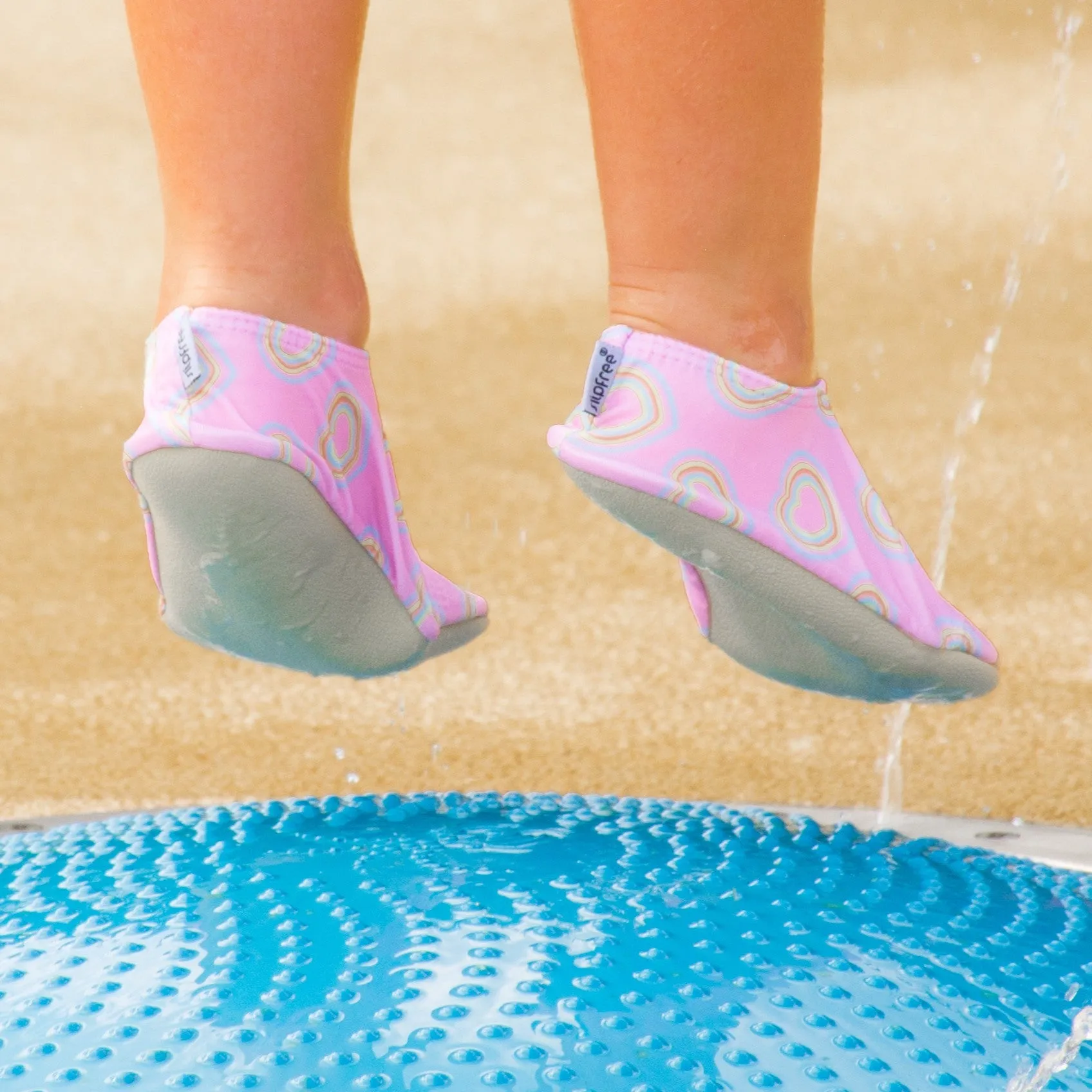 Shiv Pale Pink Hearts Kids Slipfree Shoes