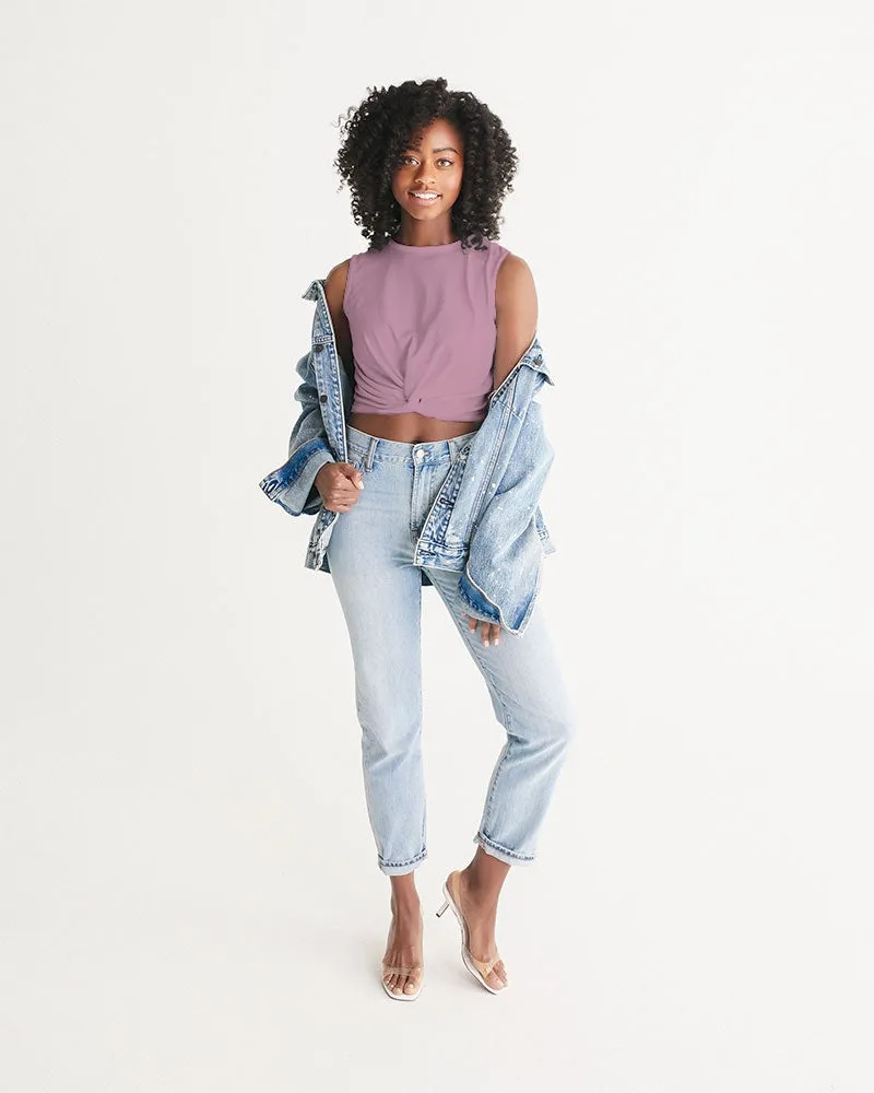 SMF Mauve Feminine Twist-Front Tank