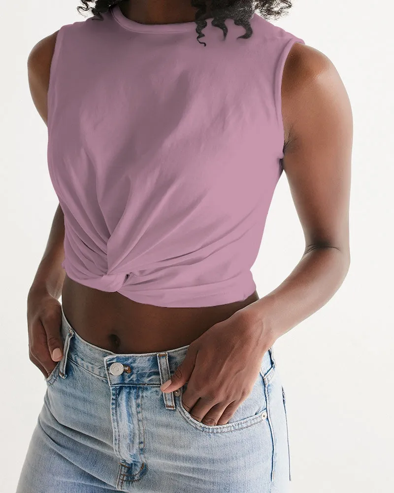 SMF Mauve Feminine Twist-Front Tank