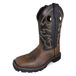 Smoky Mountain Kid's Brown and Black Square Toe Boots
