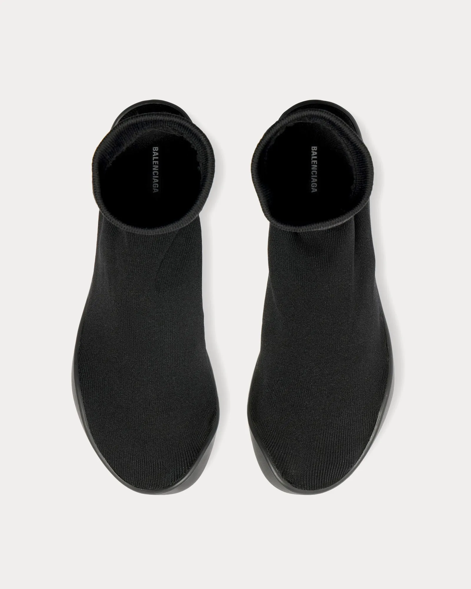 Sock Technical Knit Black High Top Sneakers