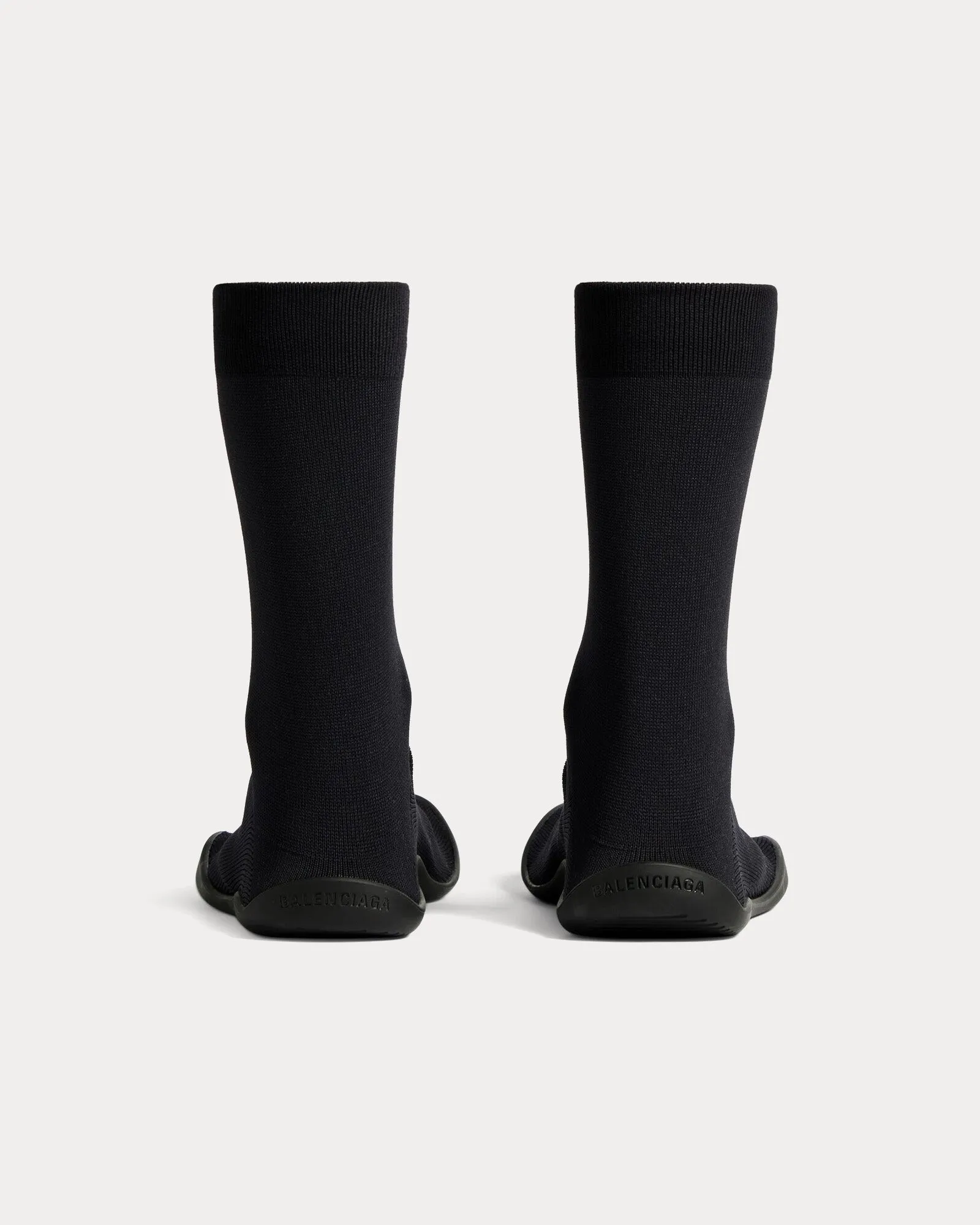 Sock Technical Knit Black High Top Sneakers