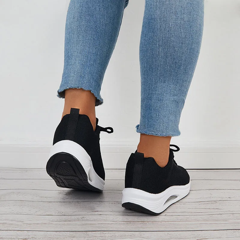 Sohiwoo  Women Mesh Air Cushion Sneakers Casual Platform Athletic Shoes