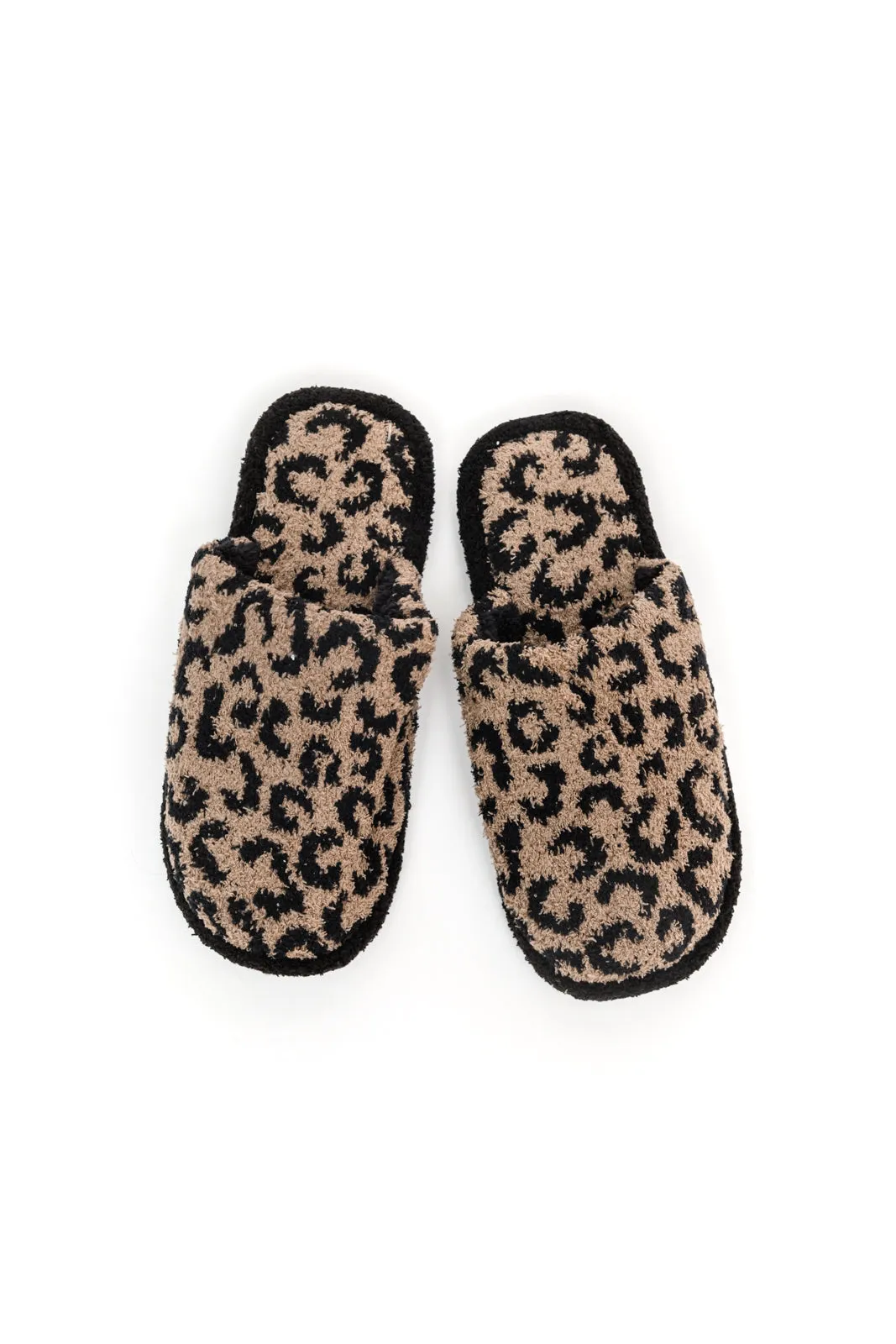 SP24- Fuzziest Feet Animal Print Slippers In Mocha