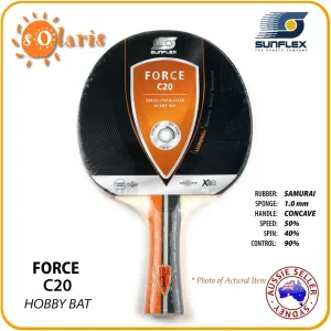 SUNFLEX FORCE C20 Hobby Bat Learners Beginners Table Tennis Bat XTRA POWER GRIP