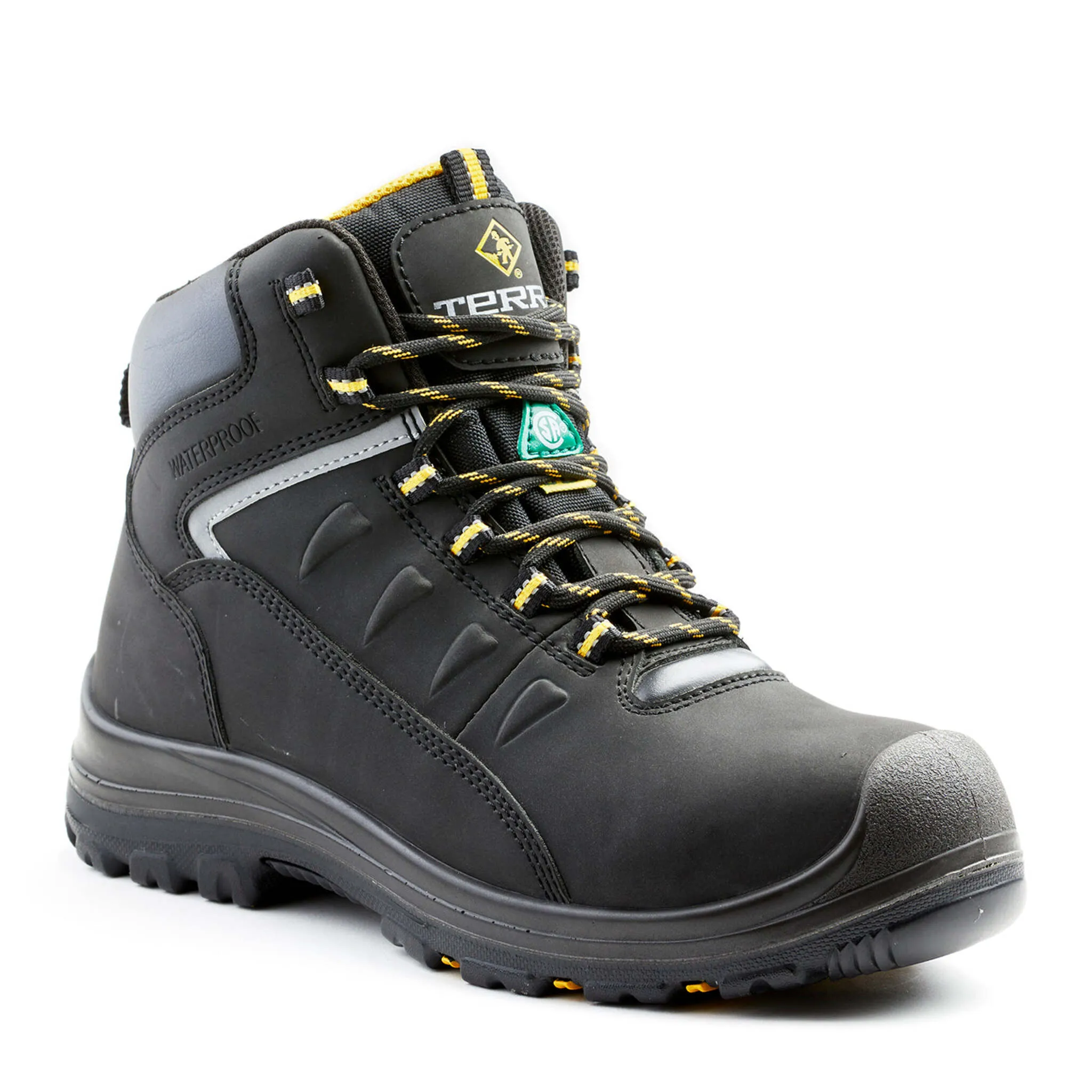 Terra Men's Safety Work Boots Findlay 6" Nubuck Leather Waterproof with Composite Toe and Plate | Sizes 7-14