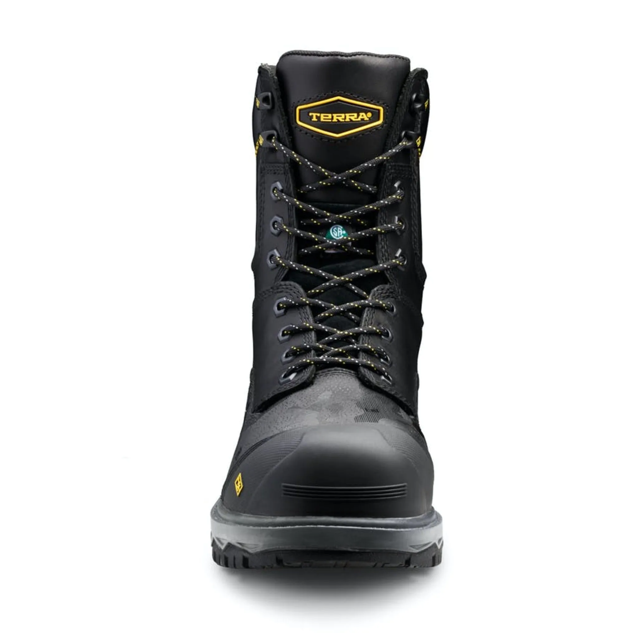 Terra Men's Safety Work Boots Gantry 8" Rugged Leather Waterproof with Vibram® Fire & Ice Sole | Sizes 7-16