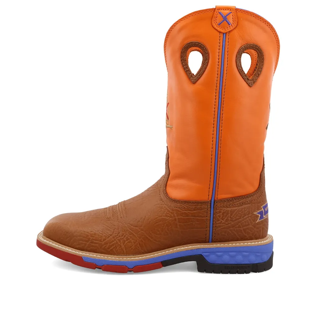 'Twisted X' Men's 12" Western EH Alloy Toe - Tan / Orange