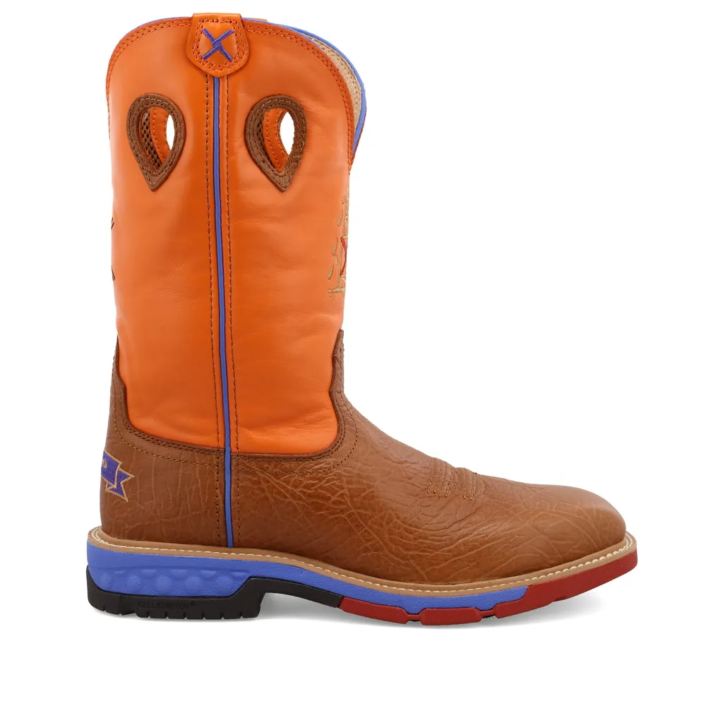 'Twisted X' Men's 12" Western EH Alloy Toe - Tan / Orange