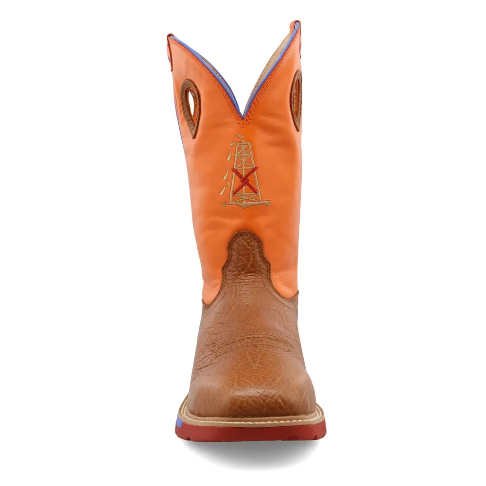 'Twisted X' Men's 12" Western EH Alloy Toe - Tan / Orange