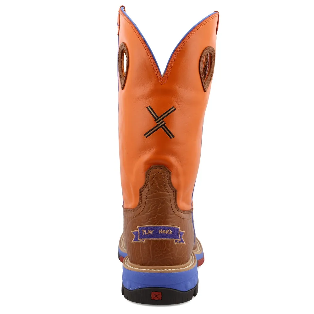 'Twisted X' Men's 12" Western EH Alloy Toe - Tan / Orange