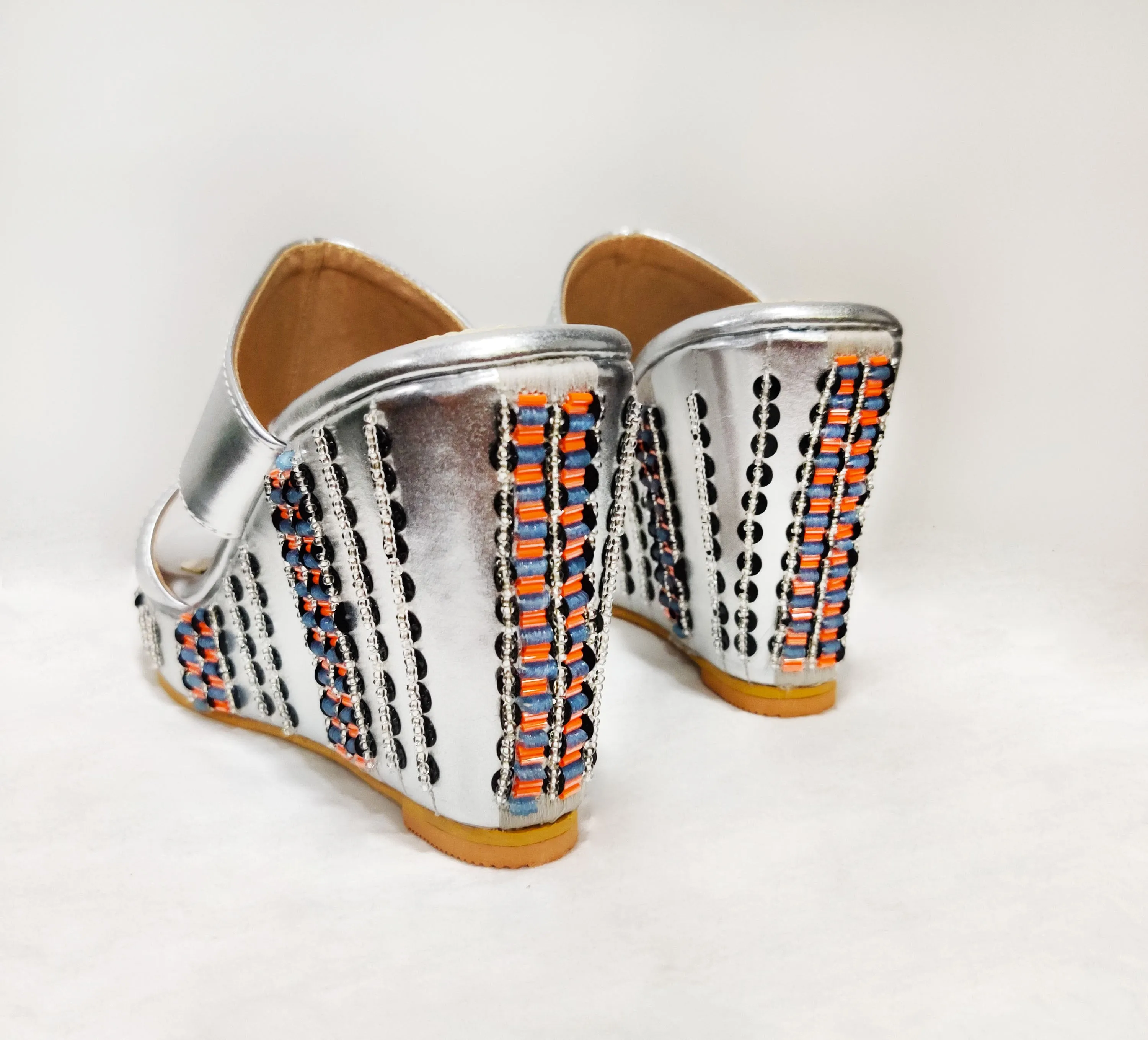 Vivienne Silver Wedges