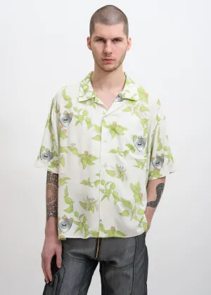 White Print Luka Bowling Shirt