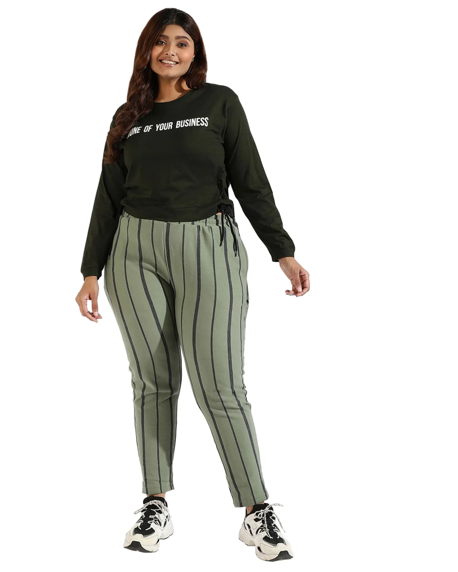 Women Printed Long Sleeve Top | Forest Green