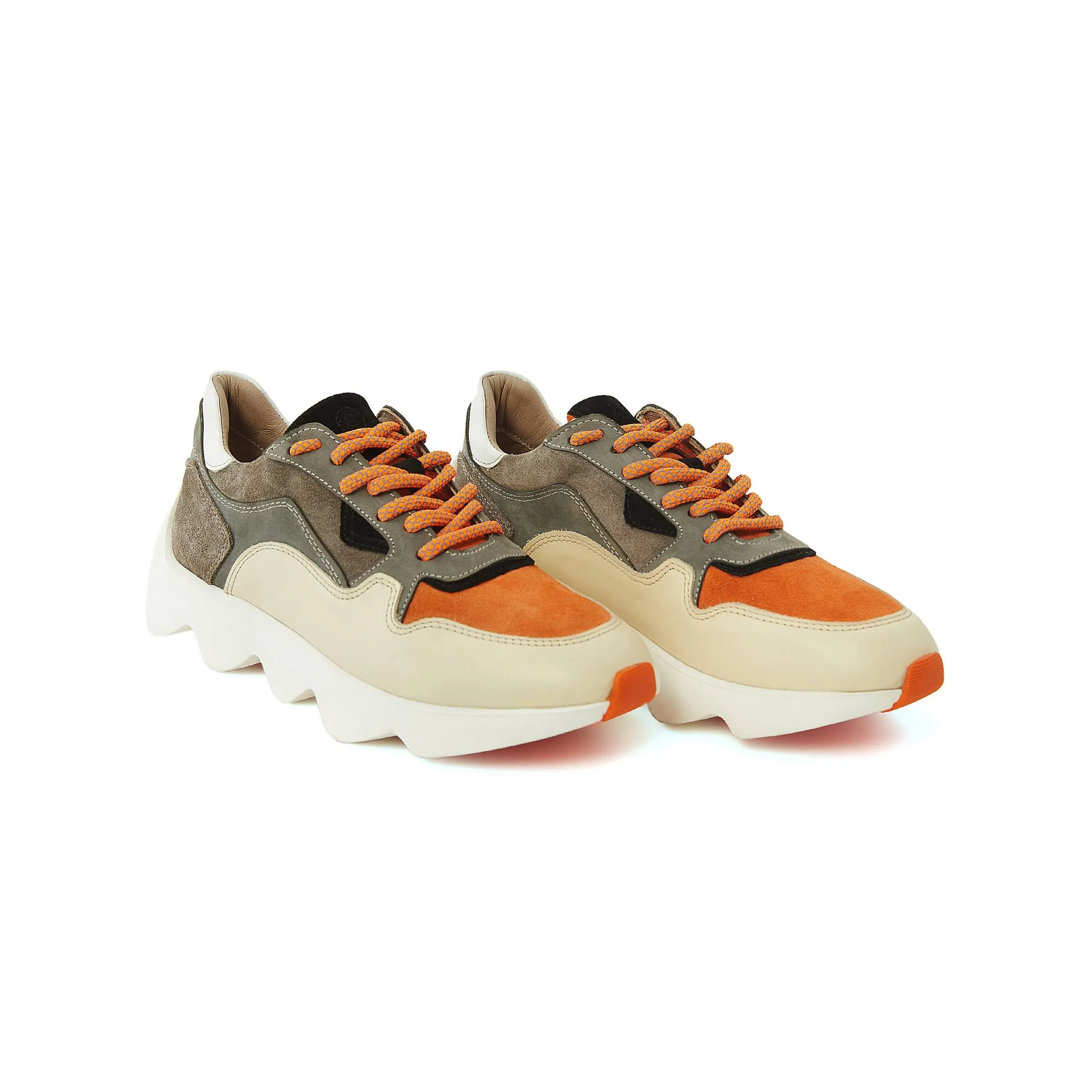 Women's Suede Calf Leather Handmade Sneakers W5000