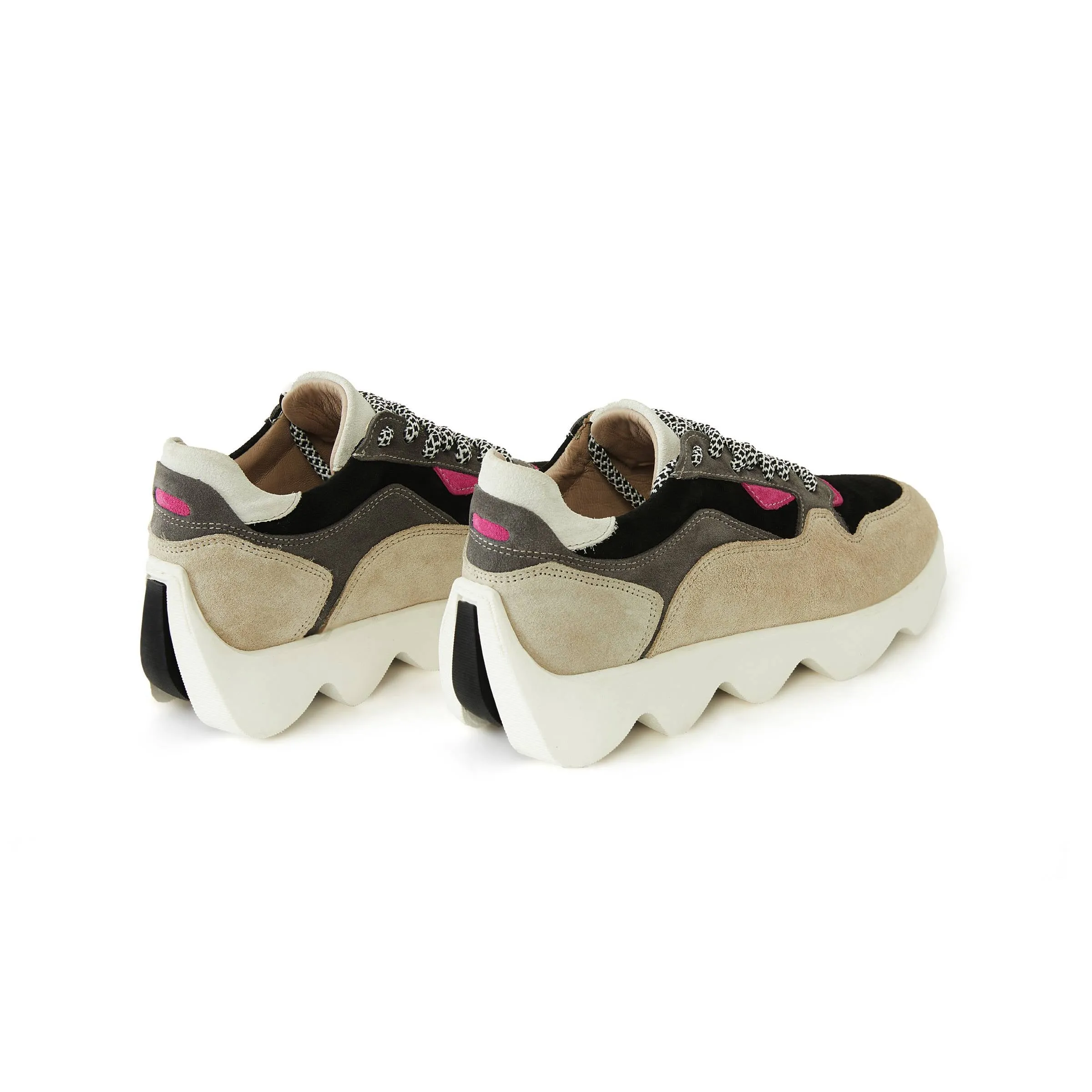 Women's Suede Calf Leather Handmade Sneakers W5000